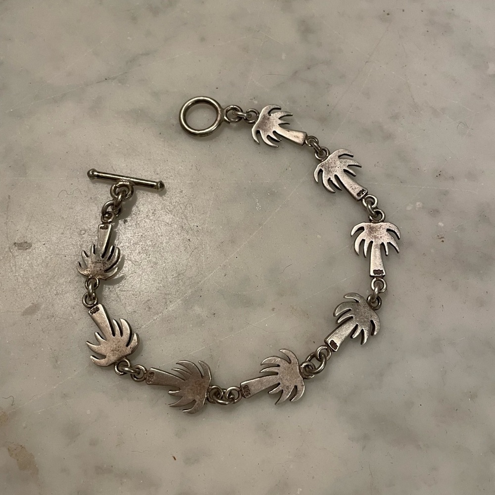 Vintage Sterling Silver 925
Palm Tree Toggle Bracelet - Picture 7 of 8